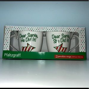 Dear Santa His and Hers Pfaultzgraff Holiday Mugs
